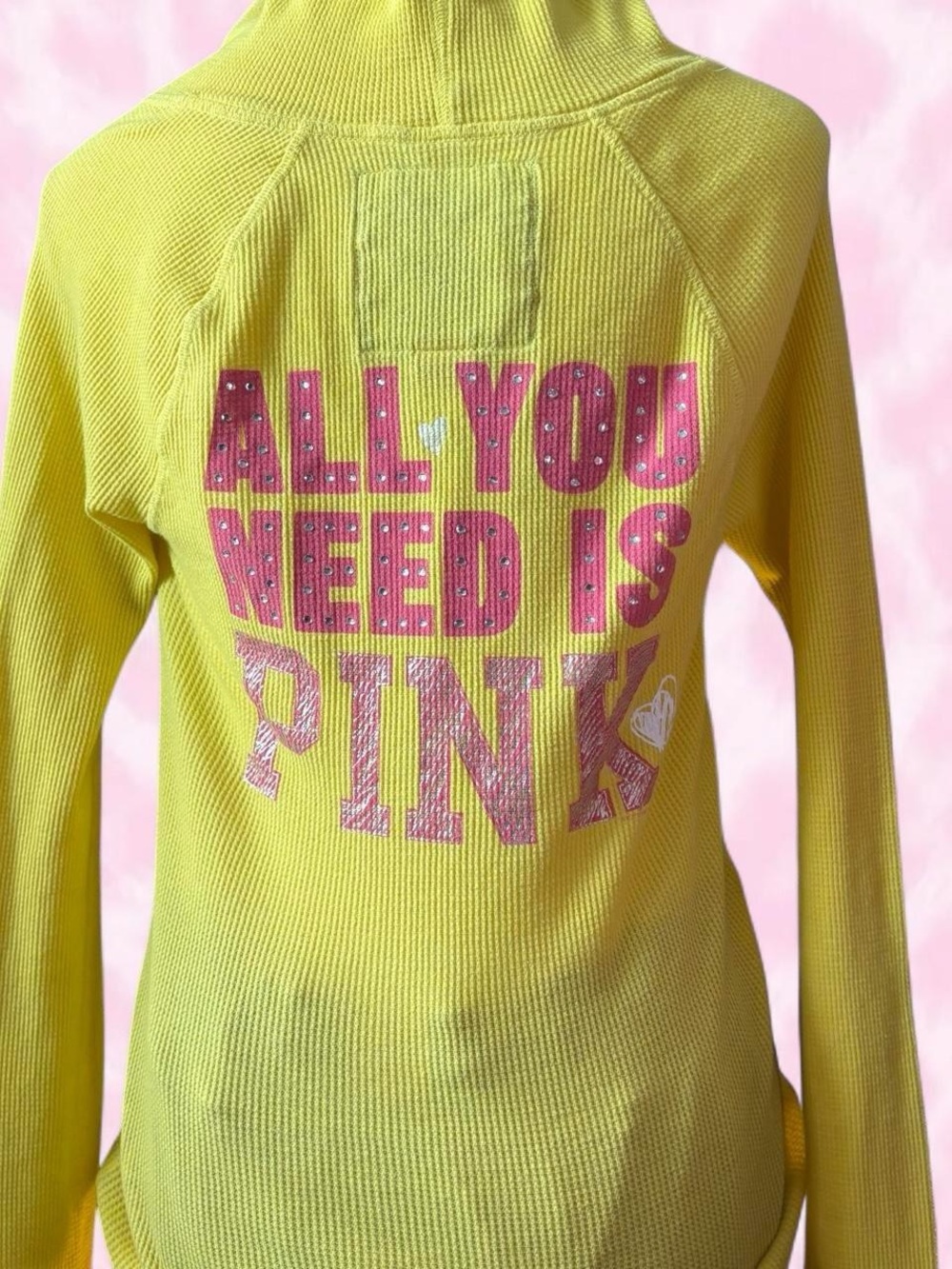 Yellow 'All You Need Is Pink' Women’s Henley - PINK Victoria's Secret